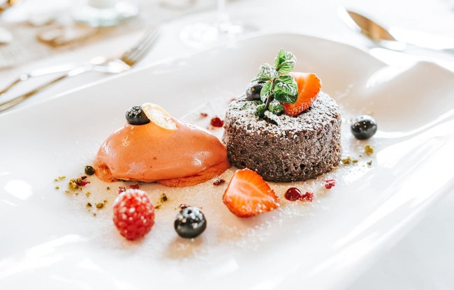 Delicious dessert at Schnepf'n Alm