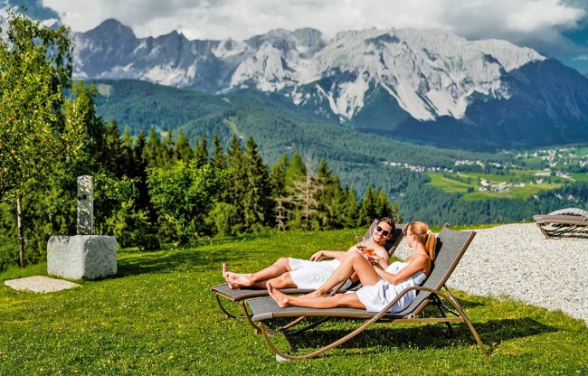 Garden from the Panorama Spa at Almwelt Austria