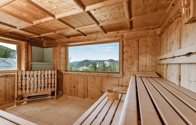 Finnish sauna at the Panorama Spa at Almwelt Austria