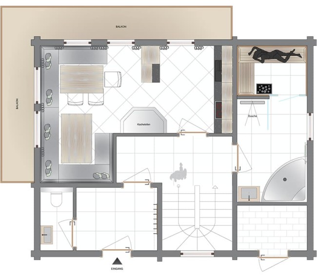 Grundriss Chalet Erdgeschoss
