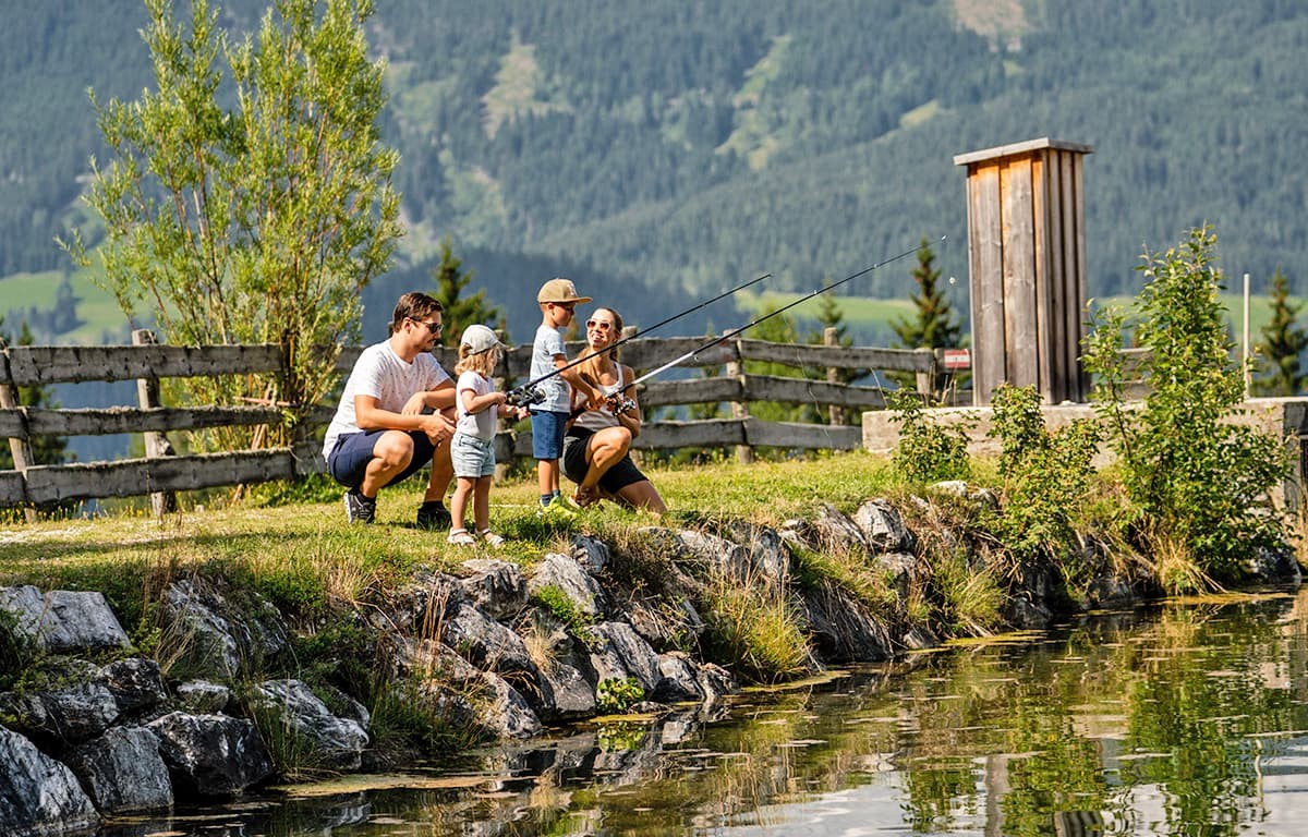 Fishing at the fish pond – a pleasure for young and old