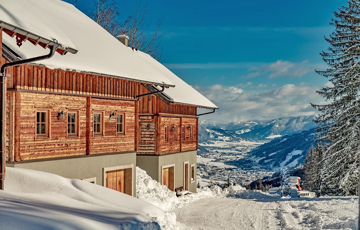 Romantic walks through our snow-covered hut village