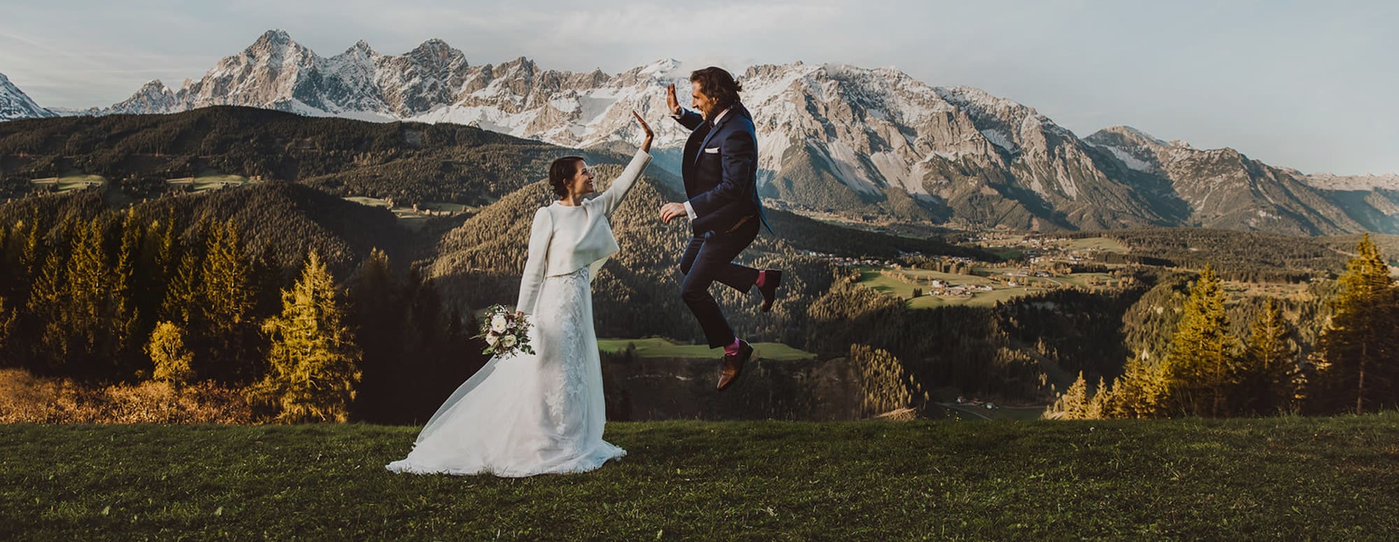 Wedding at the Almwelt Austria with a panoramic view