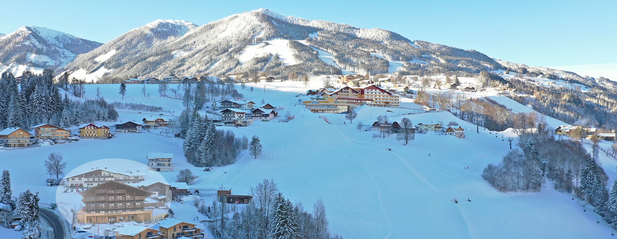 Skihotel in Schladming im Hotel Erzherzog Johann direkt an der Piste der Hochwurzen in Rohrmoos