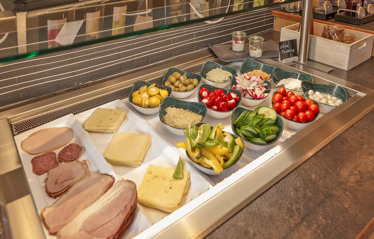 Regional delicacies at the breakfast buffet