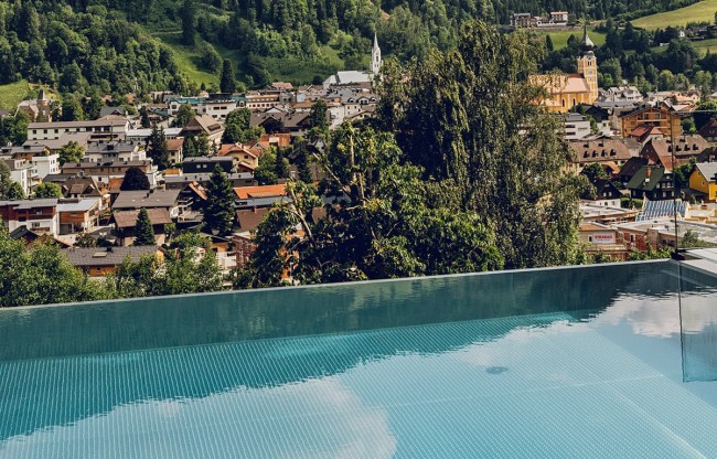 Infinity pool with a scenic view