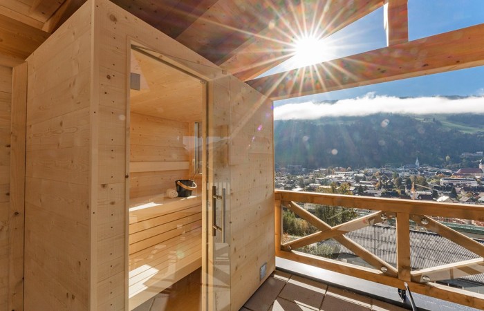 Private sauna at the terrace with panoramic view