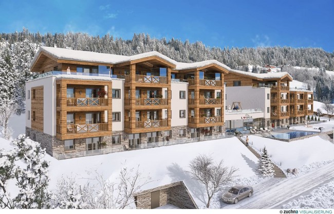 Familienresort appartements suitenhotel schladming visualisierung winter 