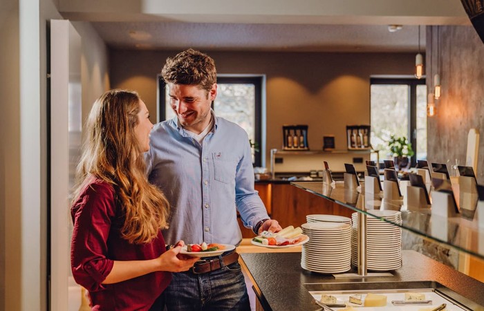 Couple at the breakfast buffet